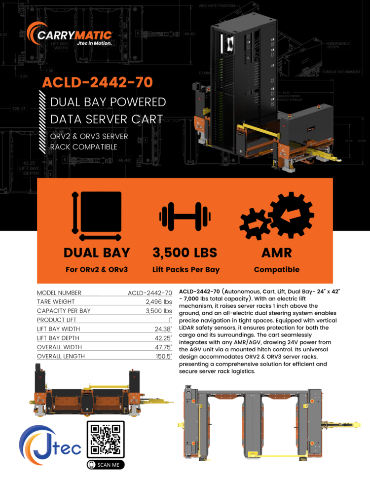 Dual Bay Server Rack Cart Spec Sheet Jtec Products